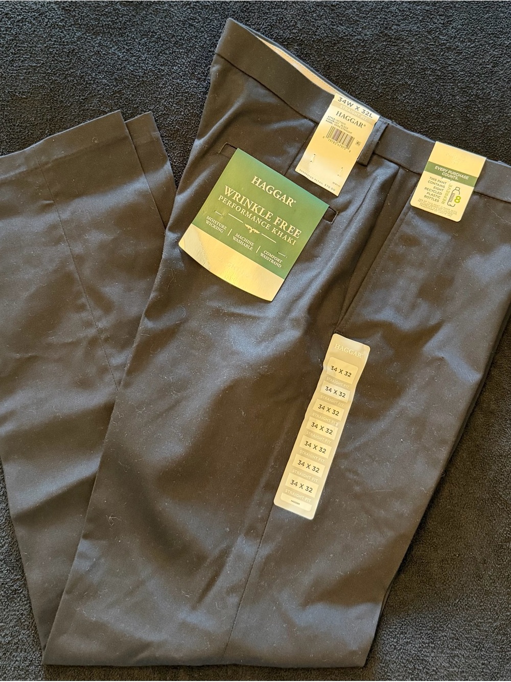 NEW Haggar Wrinkle Free Performance Khaki W34xL32